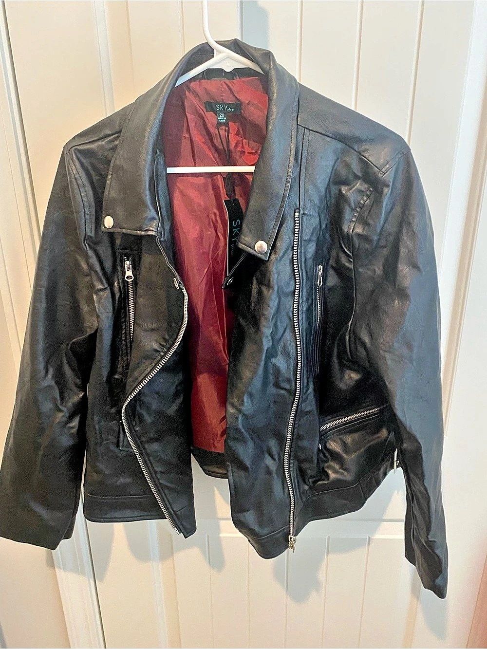 SKY Plus Women's Black Moto Jacket Size 2X NWT